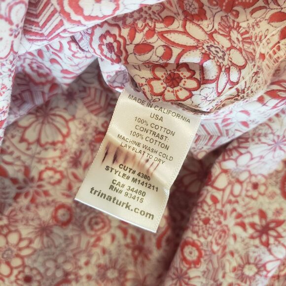 Mr Turk Hawaiian Aloha‎ Shirt Mens Large Pink White Floral Abstract Designer USA - Picture 6 of 7